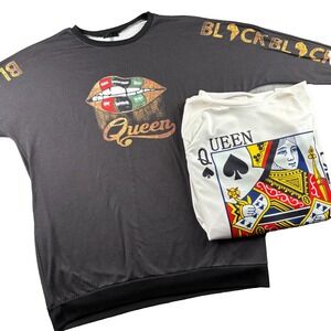 Lot of 2 Chicme Sleepwear XL Ladies Black African Pride Flag Black Queen Spades